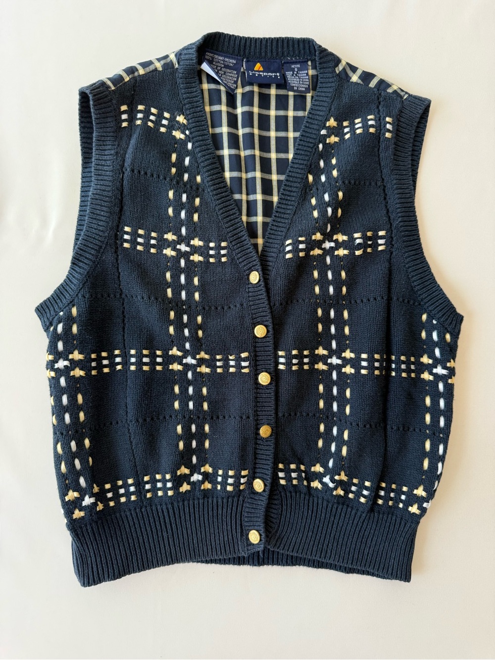 Vintage L.E. Sport Petite Knit Sweater Vest